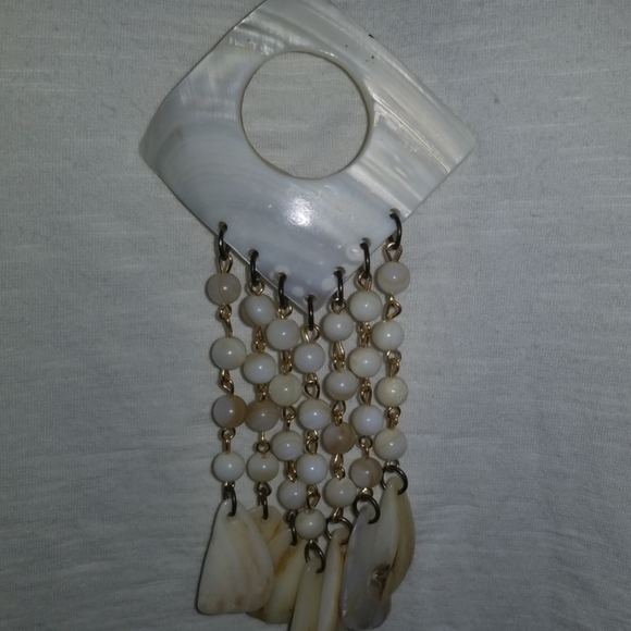 Necklace Shell Dangle Nautical White Gold Tone - Picture 2 of 7